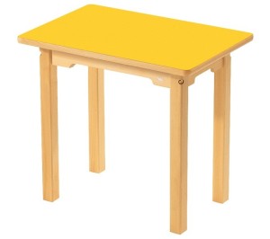 שולחן עץ רגלי בוק צהוב