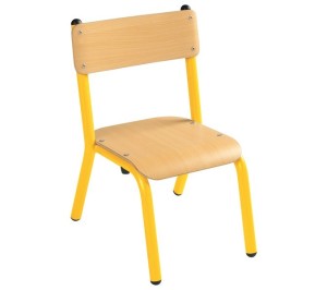 כסא עץ רגלי מתכת
